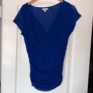 New York & Company Blue Shear Blouse